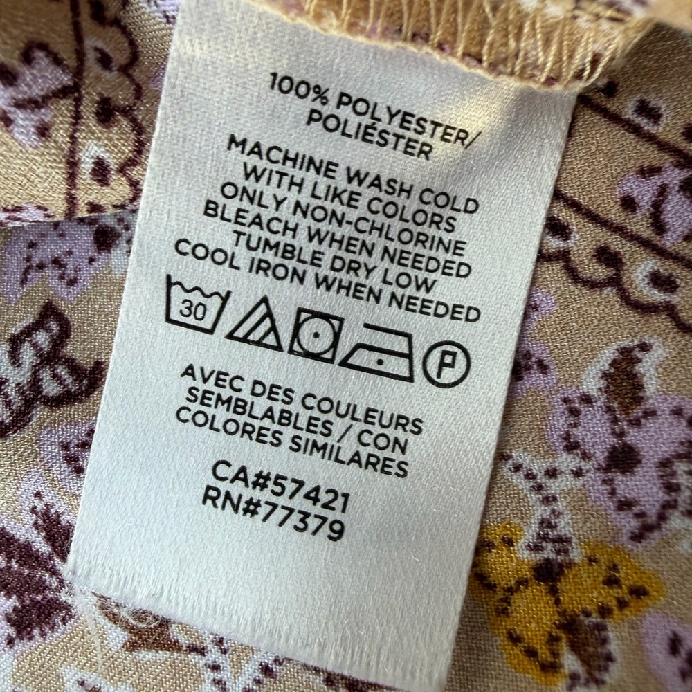 Ann Taylor Purple and Yellow Floral Sleepwear Set Pajamas (Top and Bottom) L - Picture 9 of 10